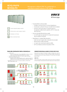Sisteme de recuperare a caldurii VRV® III, combinatii cu suprafata ocupata reduaa si COP ridicat REYQ-P8/P9/REYHQ-P9 - prezentare detaliata
