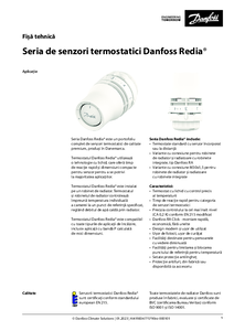 Termostat mecanic pentru calorifere Danfoss Redia™ - fisa tehnica