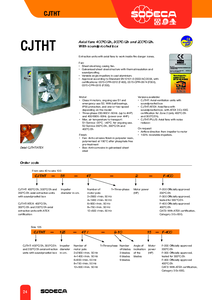 Ventilatoare de desfumare Sodeca pentru interior - CJTHT - fisa tehnica