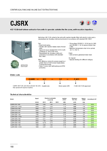 Ventilatoare de desfumare Sodeca pentru exterior - CJSRX - fisa tehnica