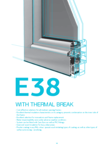 Sistem profile aluminiu cu bariera termica E38 - fisa tehnica
