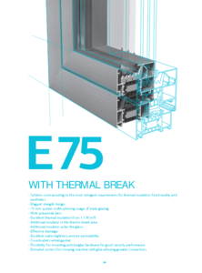 Sistem profile aluminiu cu bariera termica E75 - fisa tehnica