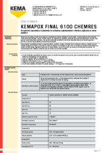 Vopsea epoxidica cu rezistenta chimica Kemapox 6100 - fisa tehnica