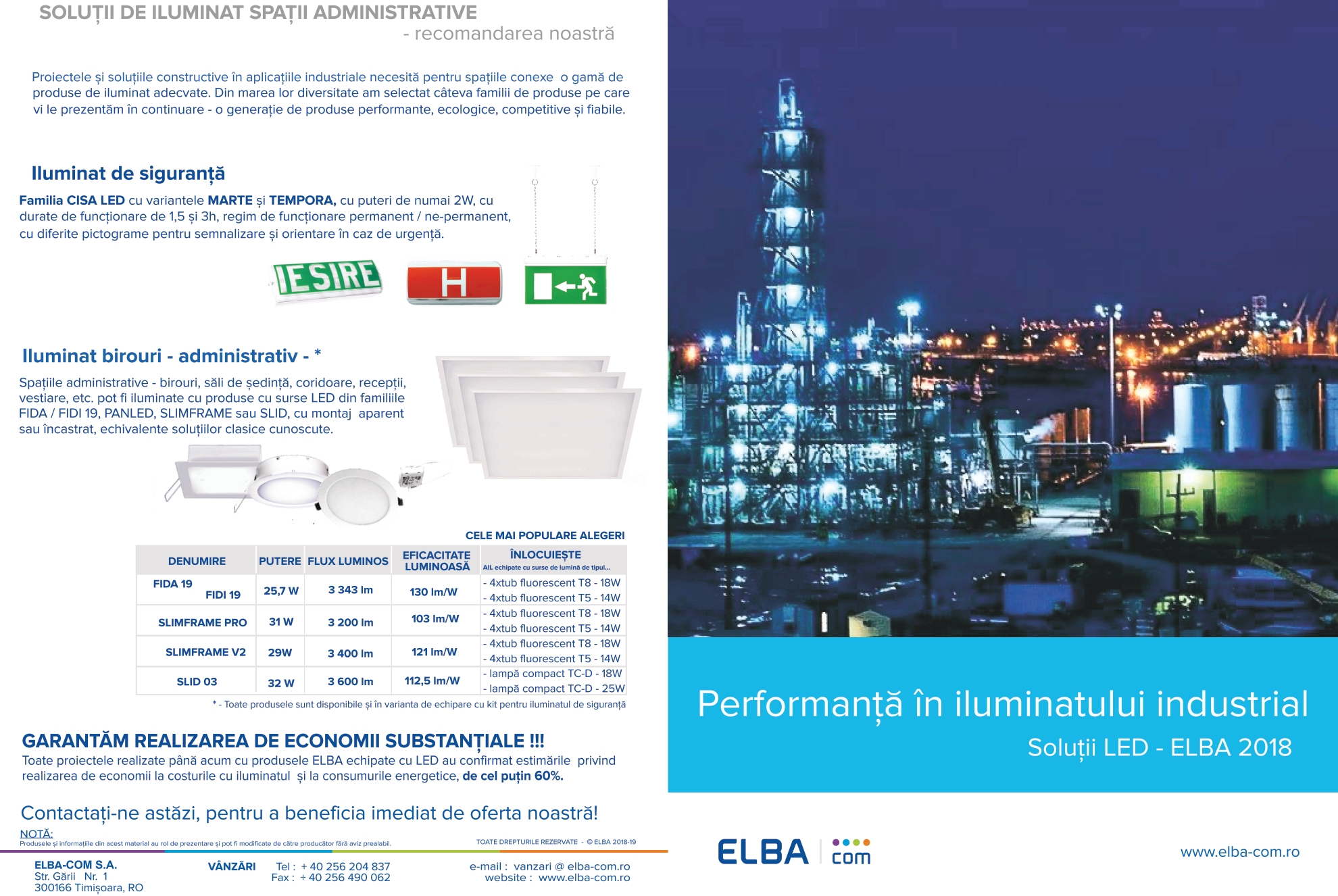 Noua brosura Solutii LED - ELBA 2018 - Performanta in iluminatul industrial
