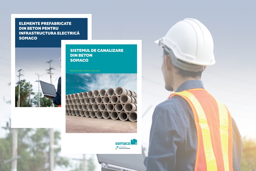 Noile brosuri Somaco pentru sistemele de canalizare din beton si elementele prefabricate din beton pentru infrastructura electrica