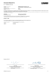 Bloc terminal modular Phoenix Contact XT 2,5 - declaratie de conformitate