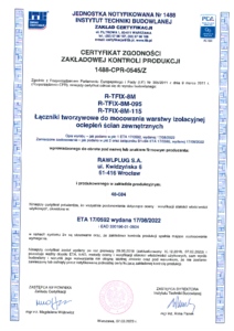Diblu premium cu cui metalic pentru fixari sisteme termoizolante Rawlplug R-TFIX-8M - Certificat de performanta - certificat