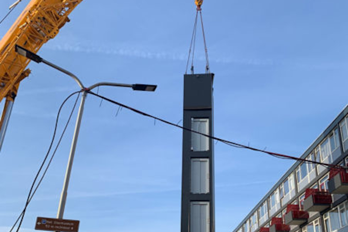 Proiect pilot KONE in orasul Leerdam din Olanda: prima instalatie de ascensoare prefabricate pentru cladiri existente realizata vreodata in Europa