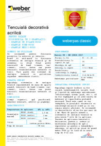 weberpas classic - tencuiala decorativa acrilica - generatie noua - fisa tehnica