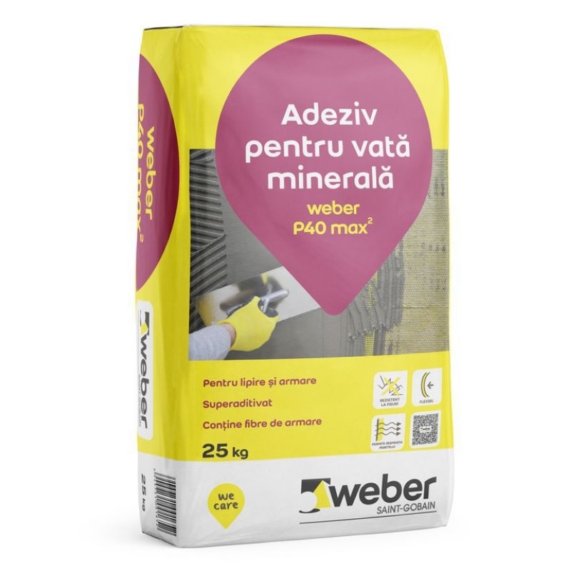 weber P40 max² - adeziv pentru vata minerala
