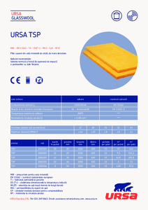 Vata minerala de sticla URSA TSP - fisa tehnica