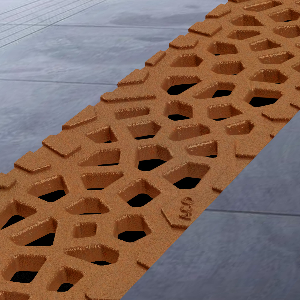 Gratar ACO Voronoi pentru rigole - Corten