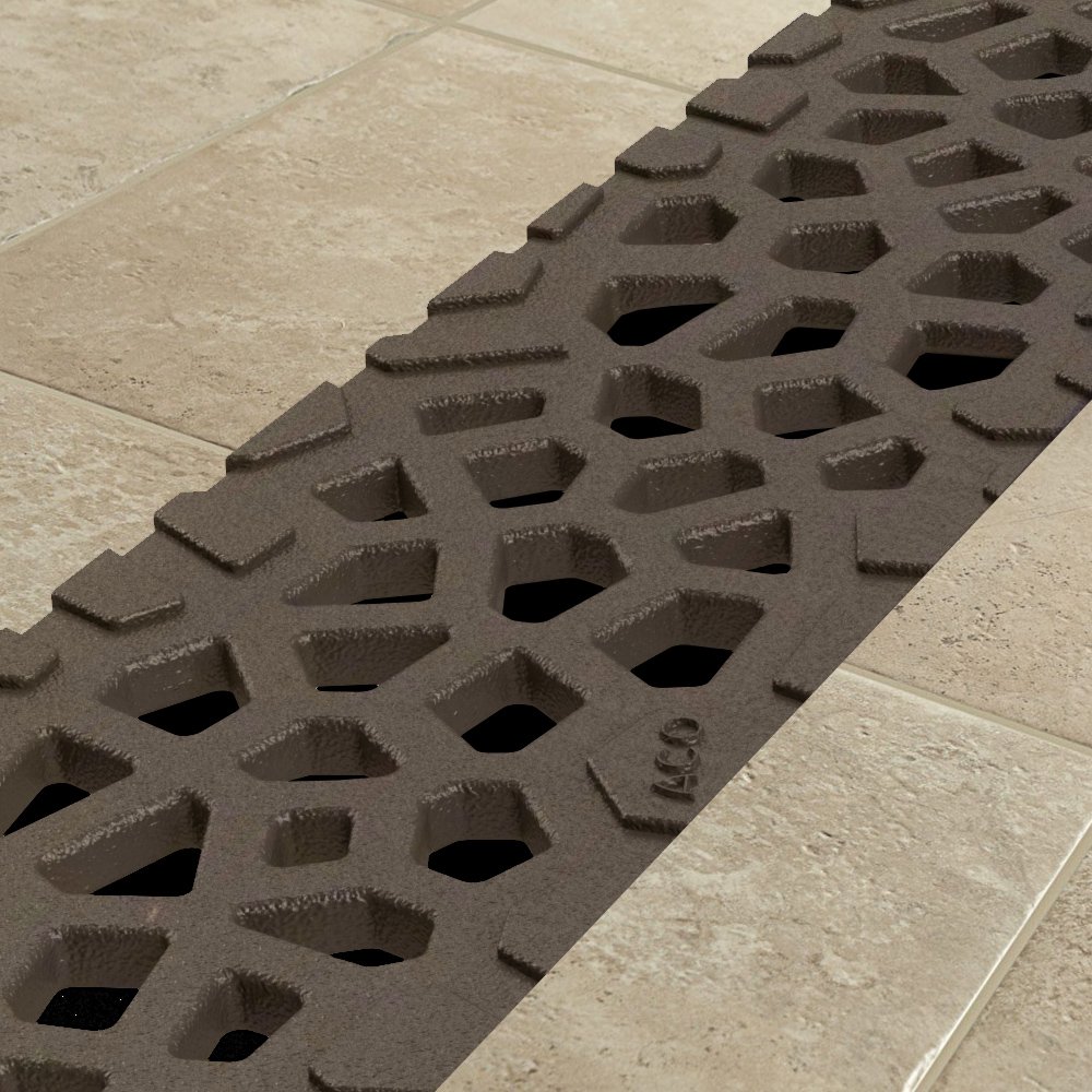 Gratar ACO Voronoi pentru rigole - Quartz Fume