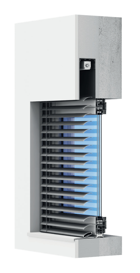Jaluzele venetiene exterioare din aluminiu SunFas C80 - montaj ascuns