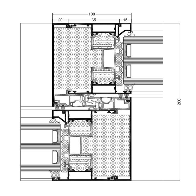Sistem de usi glisante Inferno - sectiune aripa – suprapunere aripa pentru sistemul Inferno