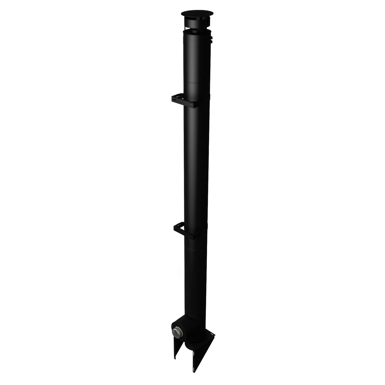 Sistem de cos de fum din otel inoxidabil cu trei straturi Almeva DW25 BLACK