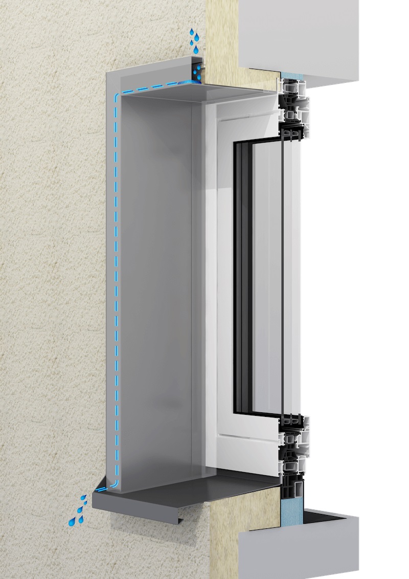 Ancadramente AluForm pentru ferestre - Tip J+, traseu apa termosistem