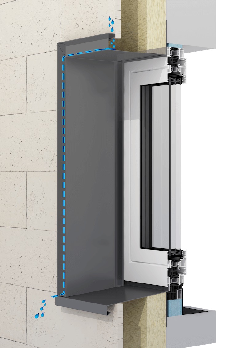 Ancadramente AluForm pentru ferestre - Tip J+, traseu apa ventilata