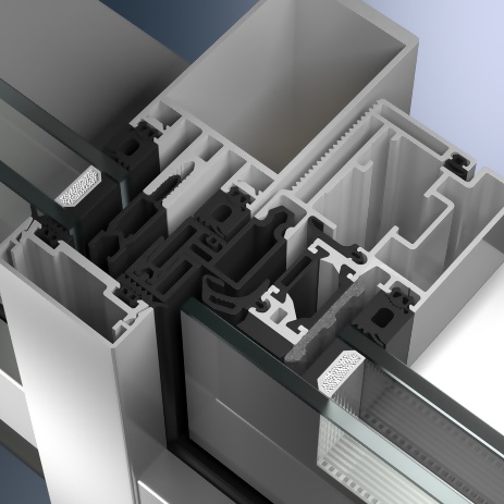 Sistem de ferestre din aluminiu inglobate in pereti cortina Schüco AWS 114