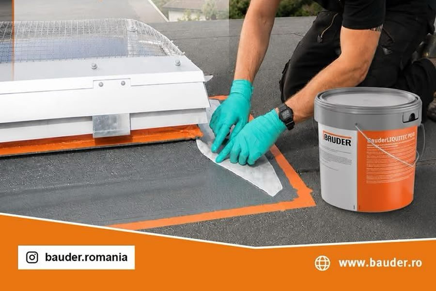 Bauder LIQUITEC PU ofera o hidroizolatie continua pentru cele mai dificile zone ale acoperisului