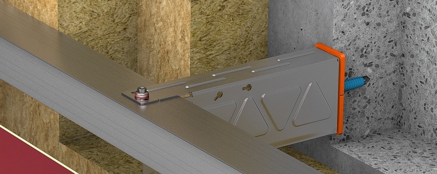 Montarea consolei de inox Ejot Crossfix® pentru fatade ventilate