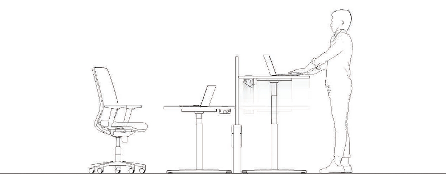 Inaltimea optima a biroului Greenforest SitStand KD160