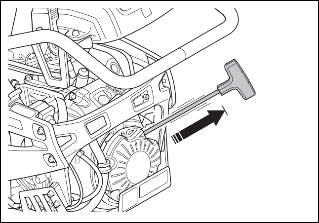 Mai compactor Husqvarna LT 6005 - Trageti incet de manerul snurului de pornire, pana cand simtiti o oarecare rezistenta.