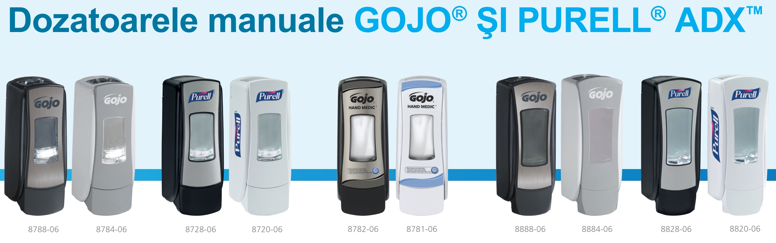 Multiplele aplicatii ale sistemului de dozare manual GOJO® si PURELL® ADX™