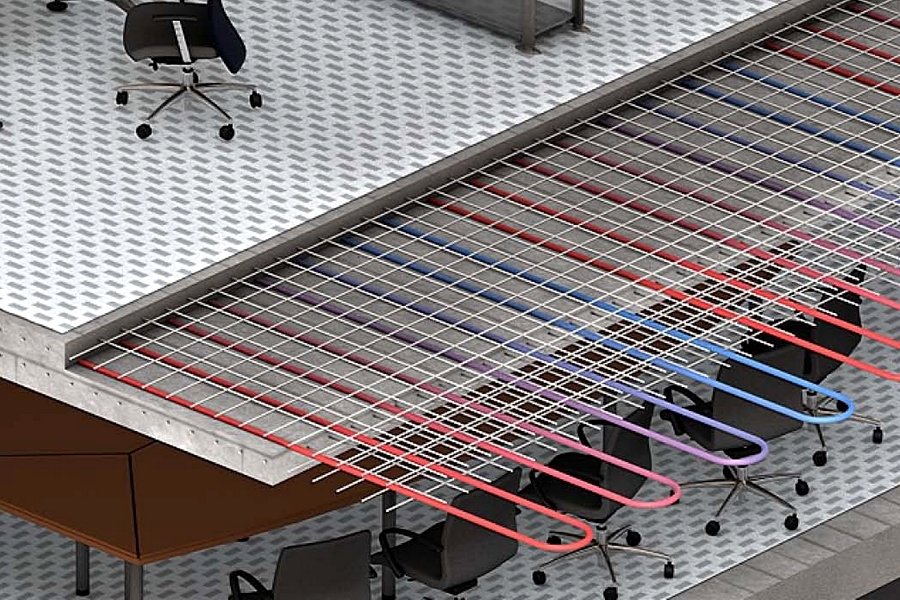 Sistemul radiant pentru incalzire si racire prin tavan Uponor Contec - Activarea miezului de beton