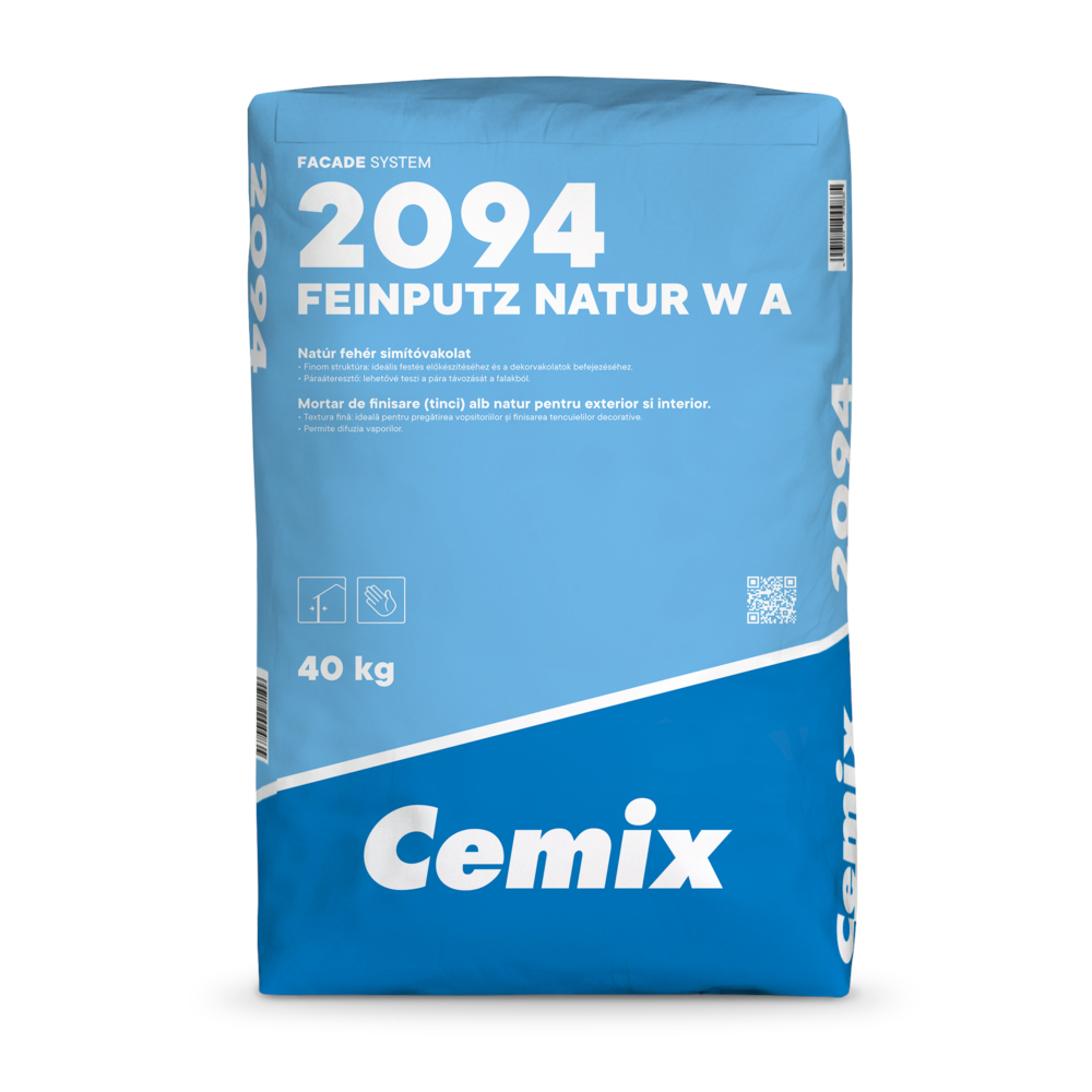 Mortar de finisare Cemix 2094 FEINPUTZ Natur W A pentru exterior si interior