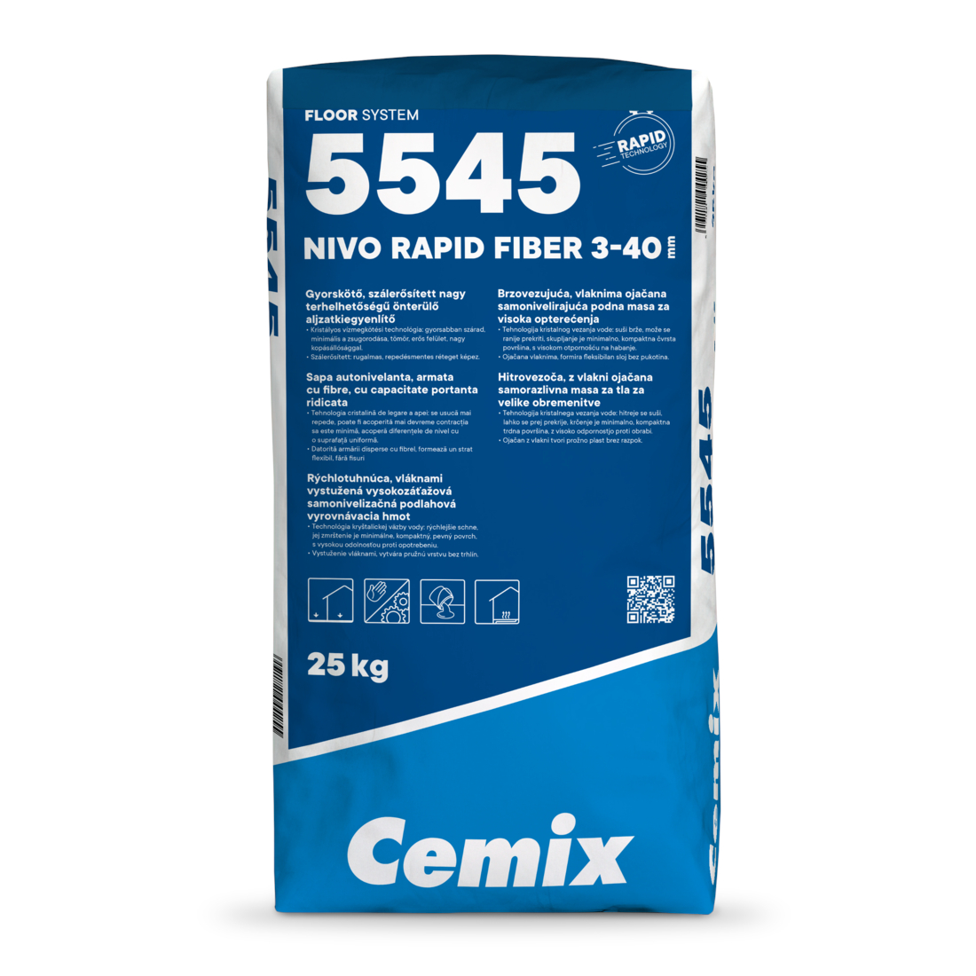 Sapa de egalizare autonivelanta armata cu fibre Cemix 5545 NivoRapid Fiber 3-40