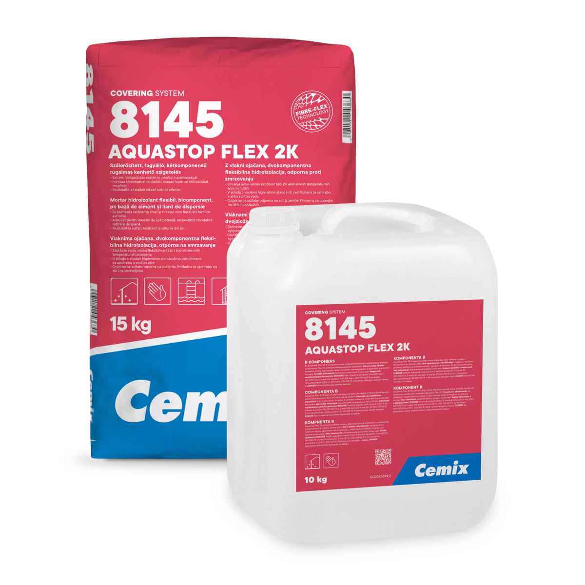 Solutie bicomponenta elastica de impermeabilizare Cemix 8145 AquaStop Flex 2K