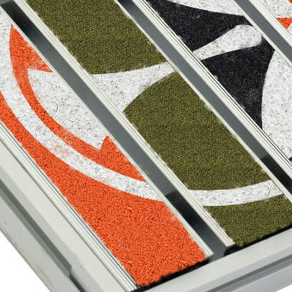 Stergator profesional Cleartex AluTrend® Maxi Standard logo personalizat pe material textil