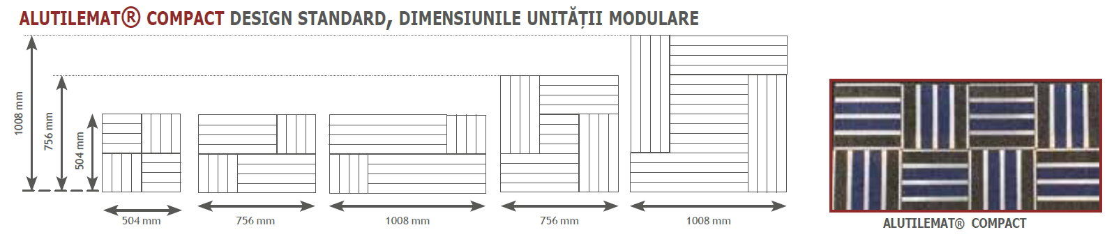 Stergator profesional modular AluTileMat® Compact - Sugetie de montaj