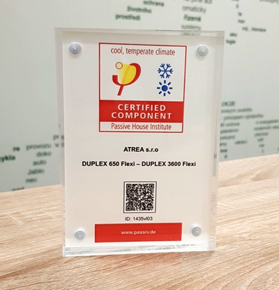 Unitatea de ventilatie DUPLEX Flexi 650 a obtinut certificarea din partea Passive House Institute