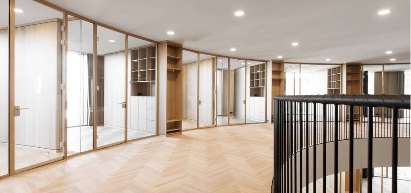DEKO's minimalist and functional partition solutions in a detailed wooden design