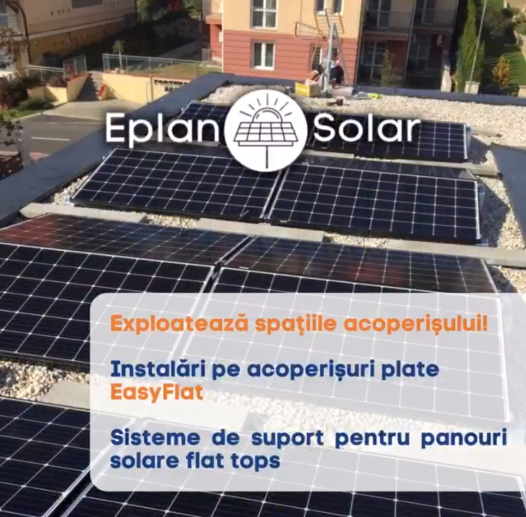 Sisteme de montaj pentru panouri fotovoltaice Easyflat cu instalare pe acoperisuri plate