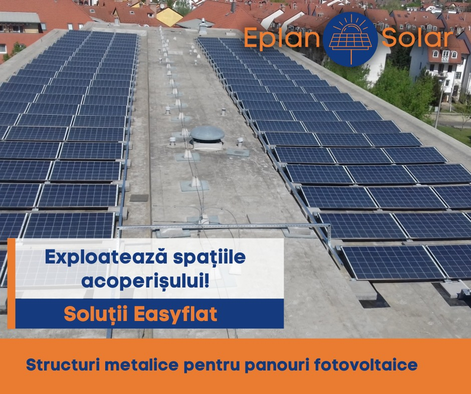 Sisteme de montaj pentru panouri fotovoltaice Easyflat cu instalare pe acoperisuri plate