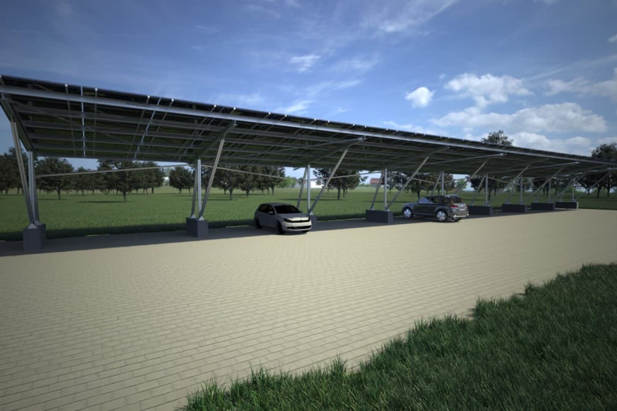 Sistem de montaj pentru panouri fotovoltaice tip parcare Carport BCP