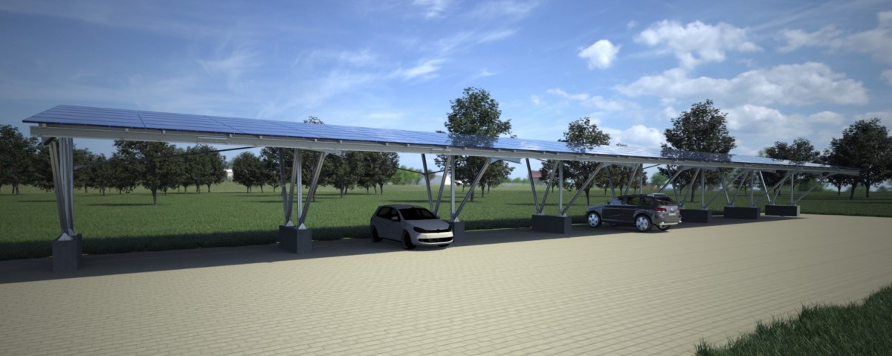 Sistem de montaj pentru panouri fotovoltaice tip parcare Carport FCP