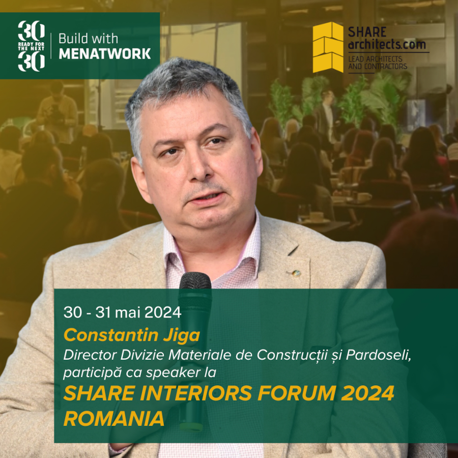 Constantin Jiga, Director divizie Materiale de constructii si Pardoseli Menatwork Solutions la SHARE Interiors Forum Romania