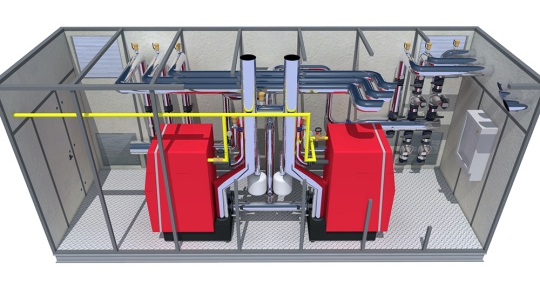 Solutii de incalzire pentru instalare la exterior - centrale termice containerizate Hoval