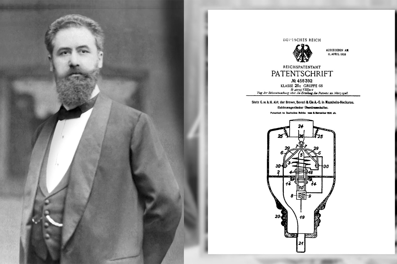 Hugo Stotz & Patent of first resettable Miniature Circuit Breaker (MCB)