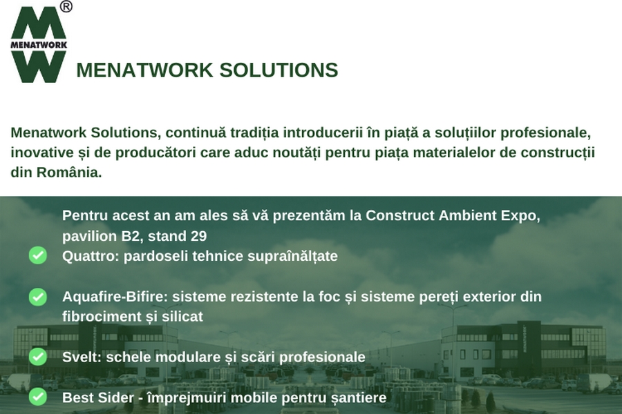 Menatwork Solutions continua traditia cu prezenta la Construct Ambient Expo 2022