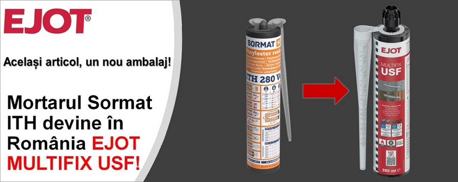 Mortarul Sormat ITH 280 Ve devine in Romania EJOT MULTIFIX USF