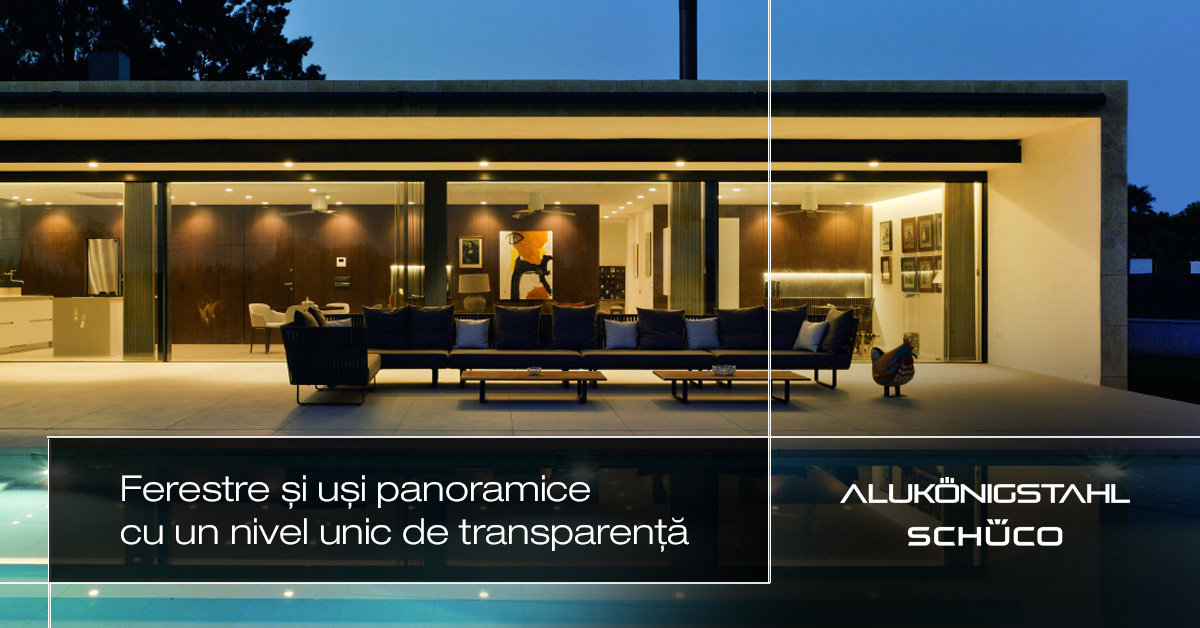 O lume de lumina si confort cu usile glisante panoramice premium Schüco de la Alukönigstahl