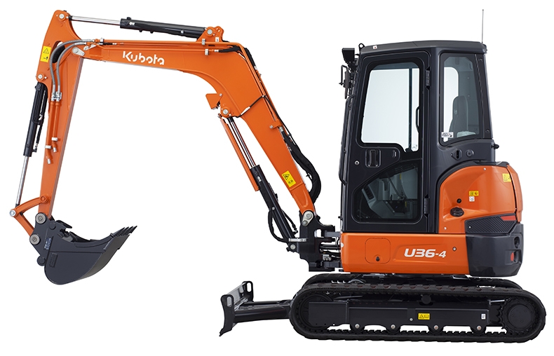 Mini-excavatorul cu raza zero de rotire Kubota U36-4