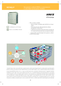 Sisteme de recuperare a caldurii VRV® III, cu conectarea la o cutie hidro numai pentru incalzire REYAQ-P - prezentare detaliata