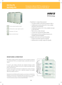 Pompa de caldura VRV® III, combinatii cu suprafata ocupata redusa si COP ridicat RXYQ-P9/RXYHQ-P9 - prezentare detaliata