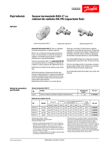 Senzori termostatici de radiator RAS-C² cu robinet de radiator RA-FN (capacitate fixa) - fisa tehnica